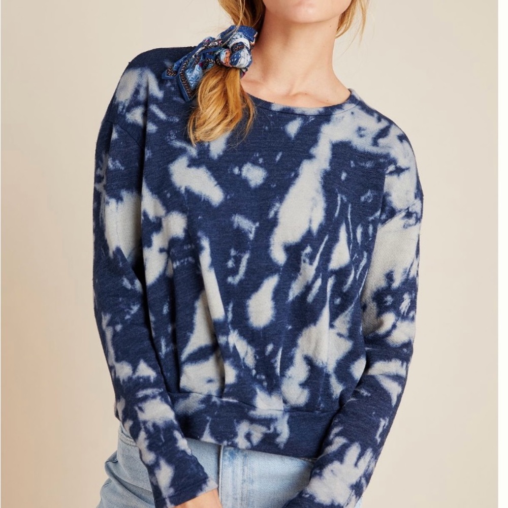 Ilsa tie dye sweatshirt from Anthropologie Size S Navy